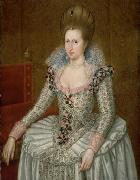 Attributed to John de Critz the Elder Portrait of Anne of Denmark oil painting on canvas